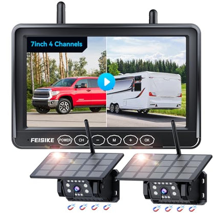 Dual Magnetic Solar Wireless Backup Camera (2 Count)