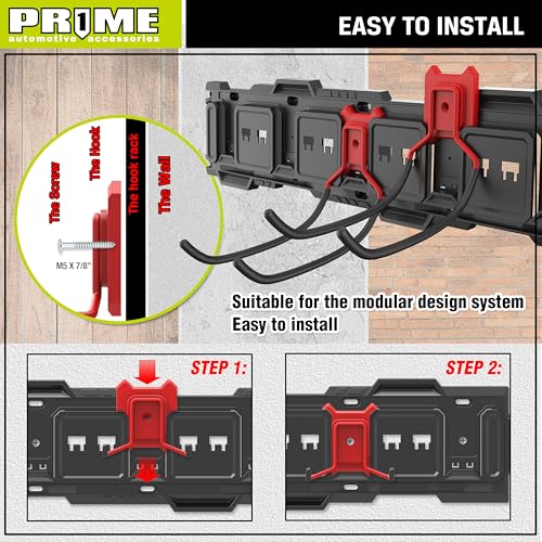 PR1ME 1 Pack Garage Garden Tool Organizer Wall Mount Hooks
