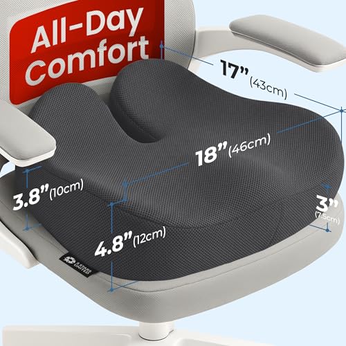 Seat Cushion Memory Foam Chair Cushion for Tailbone Pain Relief