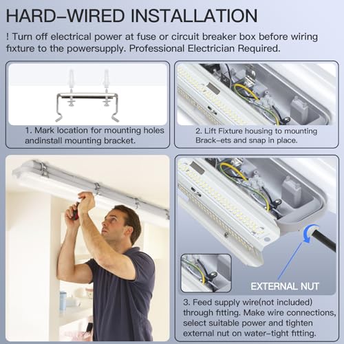 4FT LED Vapor Tight Light Fixture 60W