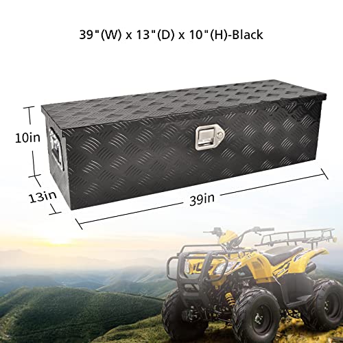 39In Aluminum Tool Box 5 Bar Tread ToolBox for Truck Bed Car Outdoor