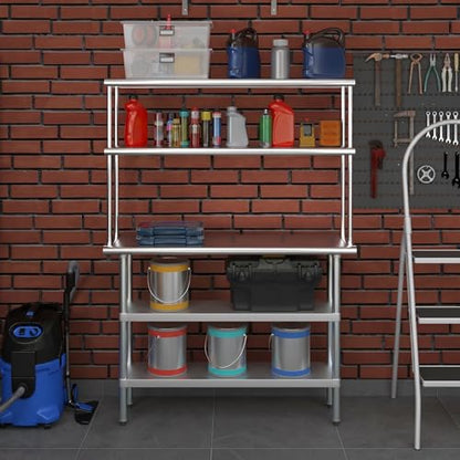 Stainless Steel Work Table with 2 Shelves