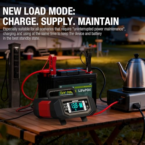 1-20A 12V/24V Car Battery Charger Trickle for LiFePO4 Lead-Acid