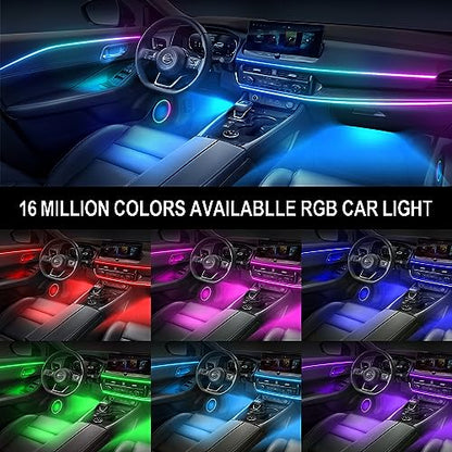 Dreamcolor Acrylic Interior Car Light 10 in 1 Automotive Ambient Light Kits with APP Control 16 Million Color 175 inches Fiber Optic Car LED Strip Light
