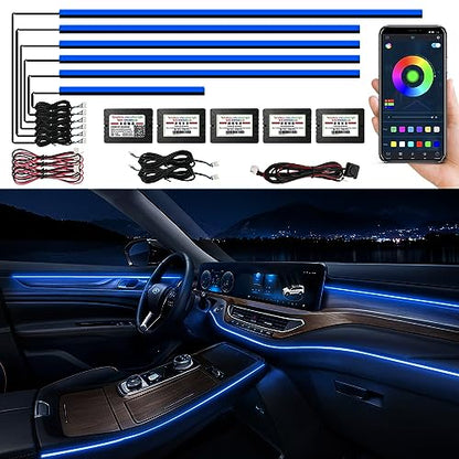 Acrylic Interior Car LED Strip Light with Wireless APP (6 Count)