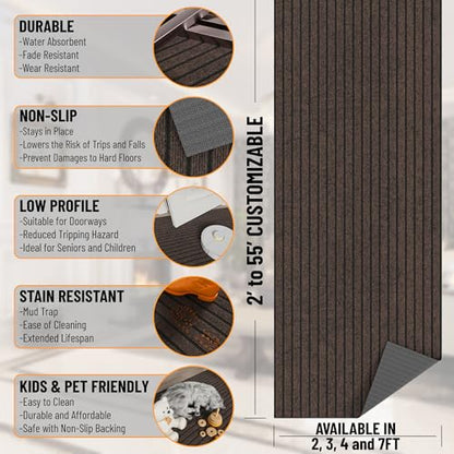 2' x 5' Hallway Runner with Scraper Pile Extra Durable Non