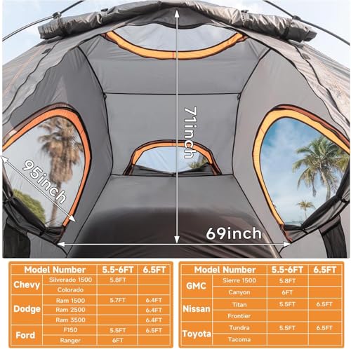 Truck Bed Tent 5.5' ~ 5.8'