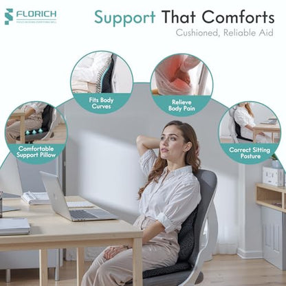 Car Seat Cushion and Lumbar Support Pillow for Office Chair Car