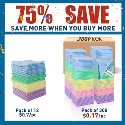 Microfiber Towels Bulk (300 Count)