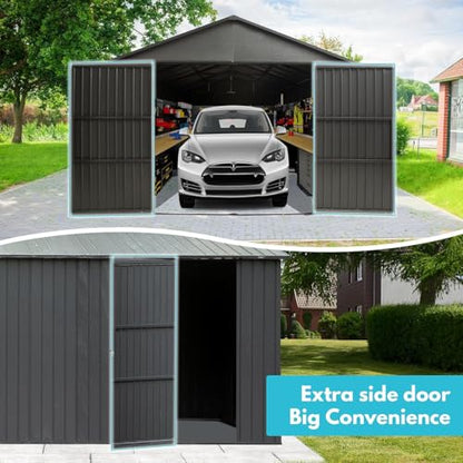 Domi 12'x15' Outdoor Metal Garage Shed