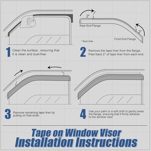 4PCS Tape On Window Visors for 1996 (4 Count)
