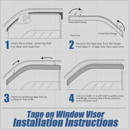 4PCS Tape On Window Visors for 1996 (4 Count)