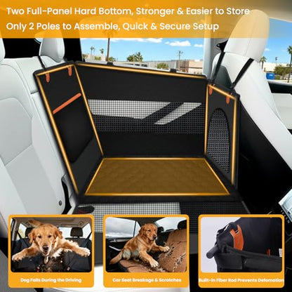 Large Dog Car Seat Cover with Dog Bed Mat for Back Seat Half