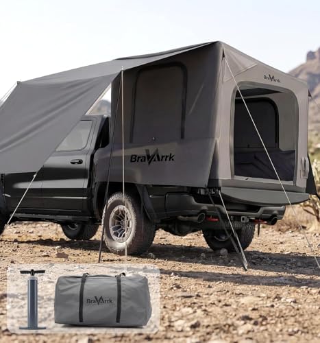 Inflatable Truck Bed Tent with Detachable Zippered Awning