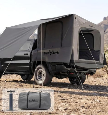 Inflatable Truck Bed Tent with Detachable Zippered Awning