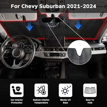 Car Windshield Sun Shade for Chevrolet Suburban 2021