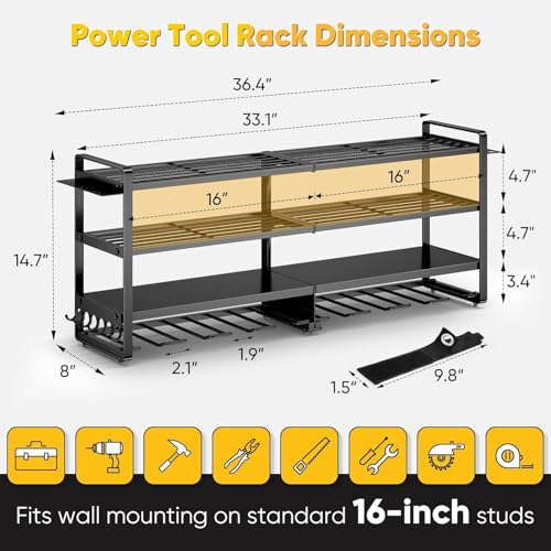 Large Power Tool Organizer Wall Mount