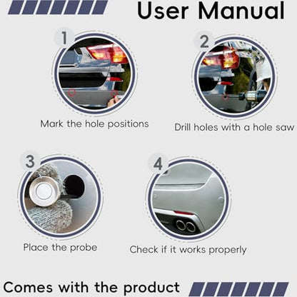 Parking Sensor Kit Backup Sensor Kit Reverse Sensor for Car 20 Color Options for Probes Adjustable Alarm Volume Professional Sensore de Reversa para Carro Safe Driving Assistant（Dark Red）