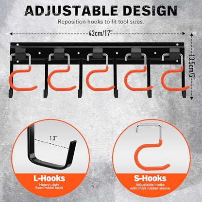 68'' All Metal Adjustable Garden Tool Organizer