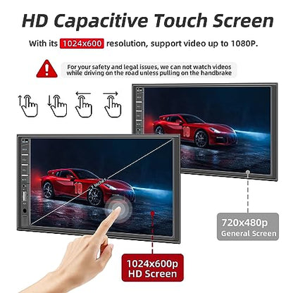 Double Din Car Stereo with Backup Camera & Dash Cam