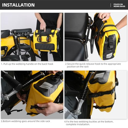 Motorcycle Saddlebags 15L Saddle Bags Motorcycles Single Side Pannier Bag Waterproof Motorcycle Tail Bag Portable Multifunctional Shoulder Bag