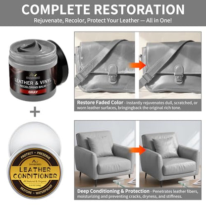 Leather Recoloring Balm with 100ml Mink Oil