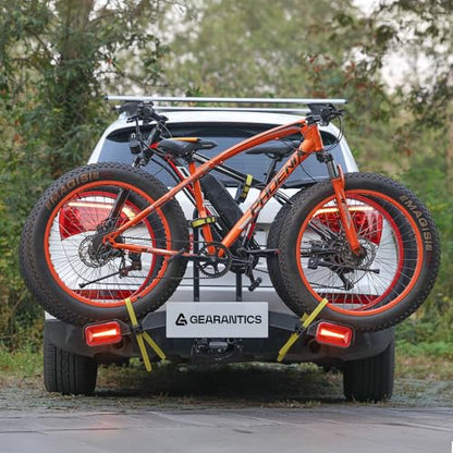 2 E Bike Foldable Hitch Mount Bike Rack with Light for 2" Receiver SUV & Trucks (2 Count)