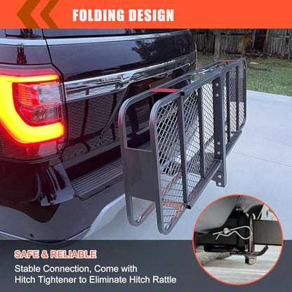 Hitch Mount Cargo Carrier Rack Basket 60"*20"*6"+Waterproof Bag 16 Cu.Ft
