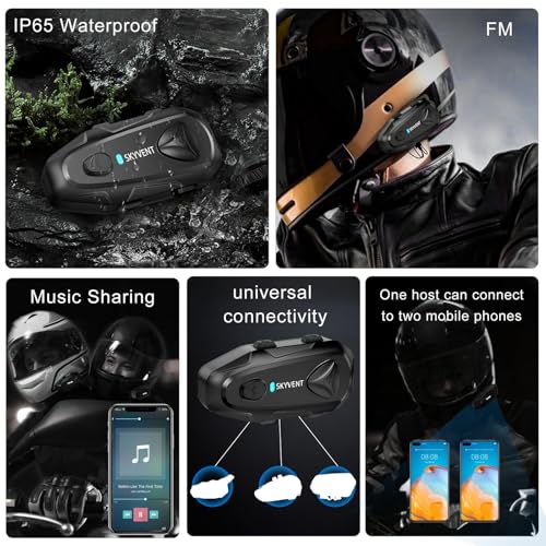 Q4 Motorcycle Bluetooth Communication System Headset Intercom (2 Count)