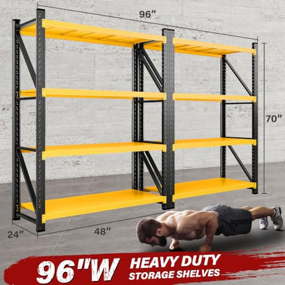 Set of 2 48" Wide Heavy Duty Garage Shelving Units