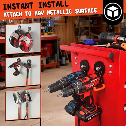 New Upgraded Heavy Duty Magnetic Garage Hooks (4 Count)