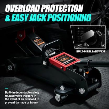 1.5 Ton Car Floor Jack Low Profile Hydraulic Trolley Service