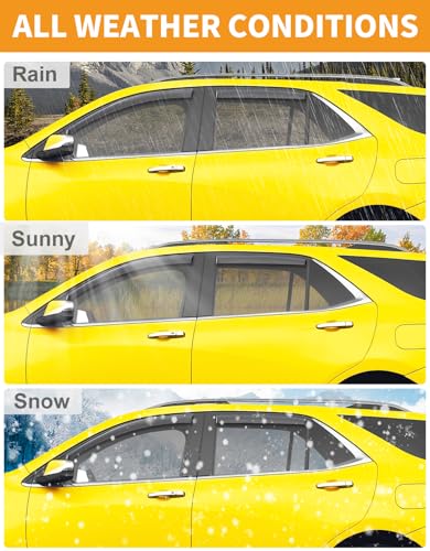 in Channel Window Visors Rain Guards for Chevy Equinox 2018 (4 Count)