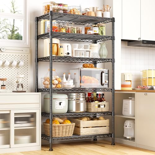 6 Tier Storage Shelves Metal Shelving for Storage Load 1000 LBS