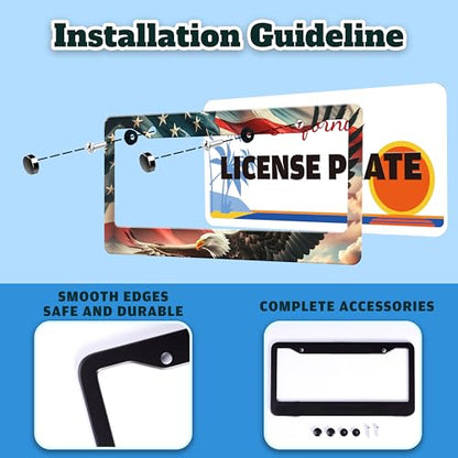 American Flag Eagle License Plate Frame Patriotic License Plate Holder
