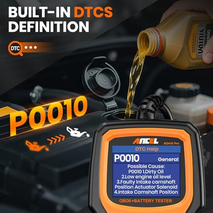 AD410 PRO OBD2 Scanner and Battery Tester