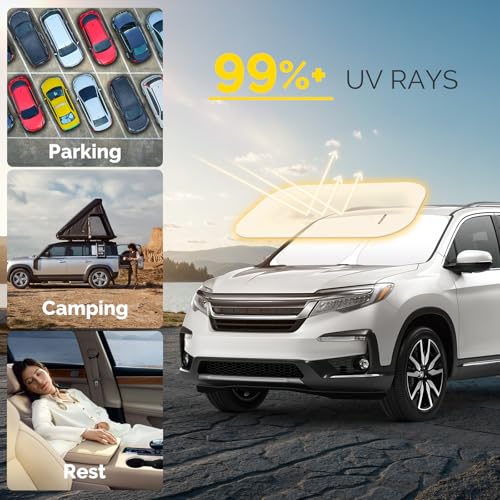 Car Windshield Sun Shade Compatible with Honda Pilot Accessories 2016