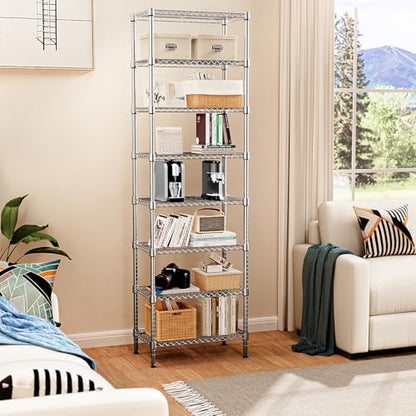 8 Tier 2000 lbs Storage Rack Metal Wire Shelving Unit (8 Count)