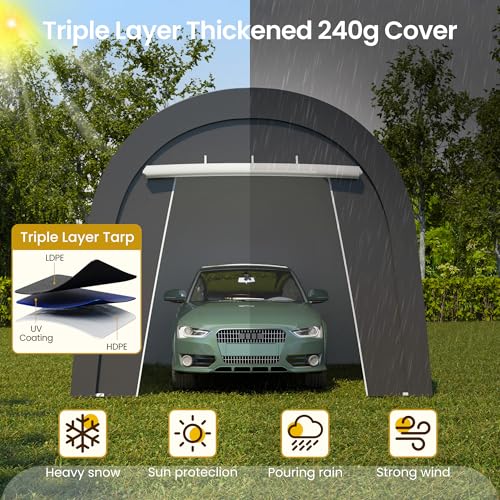 10' x 15' Carport with 6 Heavy Duty Ground Stakes