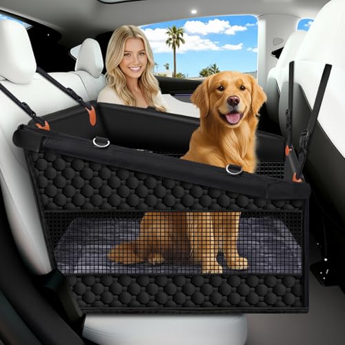 Large Dog Car Seat Cover with Dog Bed Mat for Back Seat Half