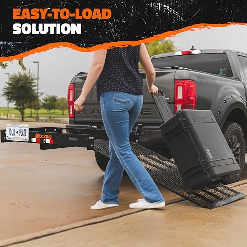 Folding Trailer Hitch Cargo Carrier with Ramp for Wheelchair