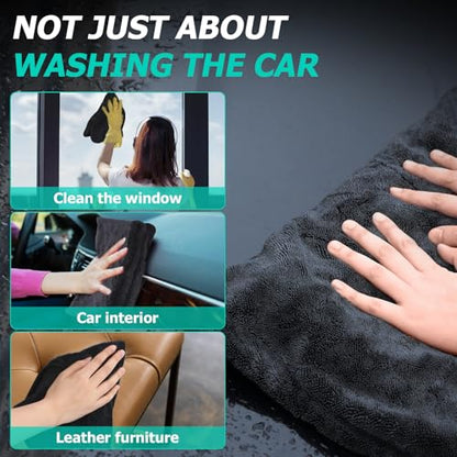 2 Pack 1300GSM Microfiber Car Drying Towel