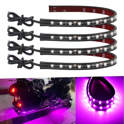 12V Led Light Strip 12.75Inch Waterproof Led Light Strips for Cars Motorcycles Golf Cart Interior & Exterior Marine Boat Pink Led Strip 12V 5050 18SMD