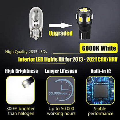 11 Pieces CRV HRV LED Interior Light Kit for Honda CR