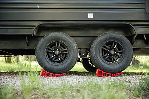 Single Camper Leveler Block with Rubber Mat for RVs and Trailers Up to 30000 lbs Made in USA
