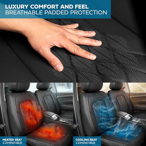 Curated Mosaic Leather Seat Covers for Cars & SUVs (2 Count)