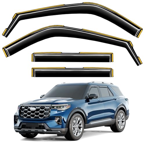 in Channel Window Visors Rain Guards for Ford Explorer 2020 (4 Count)