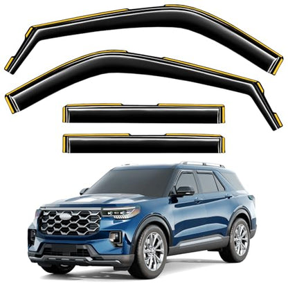 in Channel Window Visors Rain Guards for Ford Explorer 2020 (4 Count)
