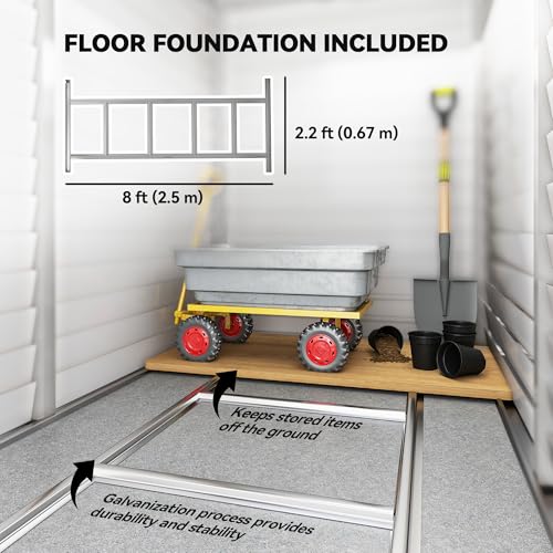 4.6' x 9' Steel Outdoor Storage Shed Waterproof Lean