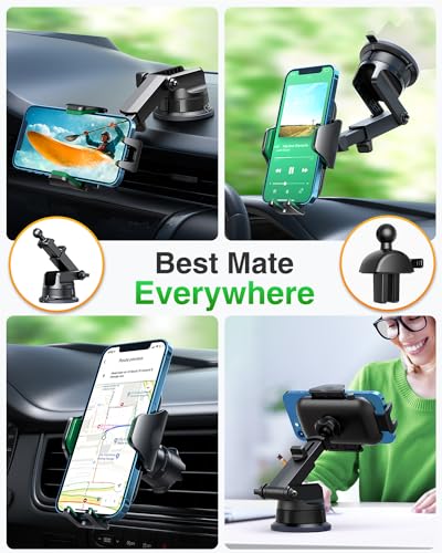 Pro Version] Universal Car Phone Mount [Super Suction Cup] Dashboard Phone Holder